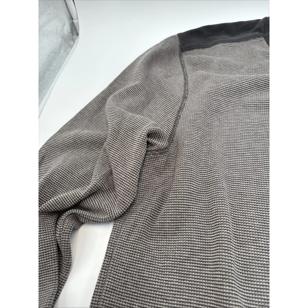 Banana Republic Thermal Style Long Sleeve‎ Shirt Mens Size Large Gray Cotton